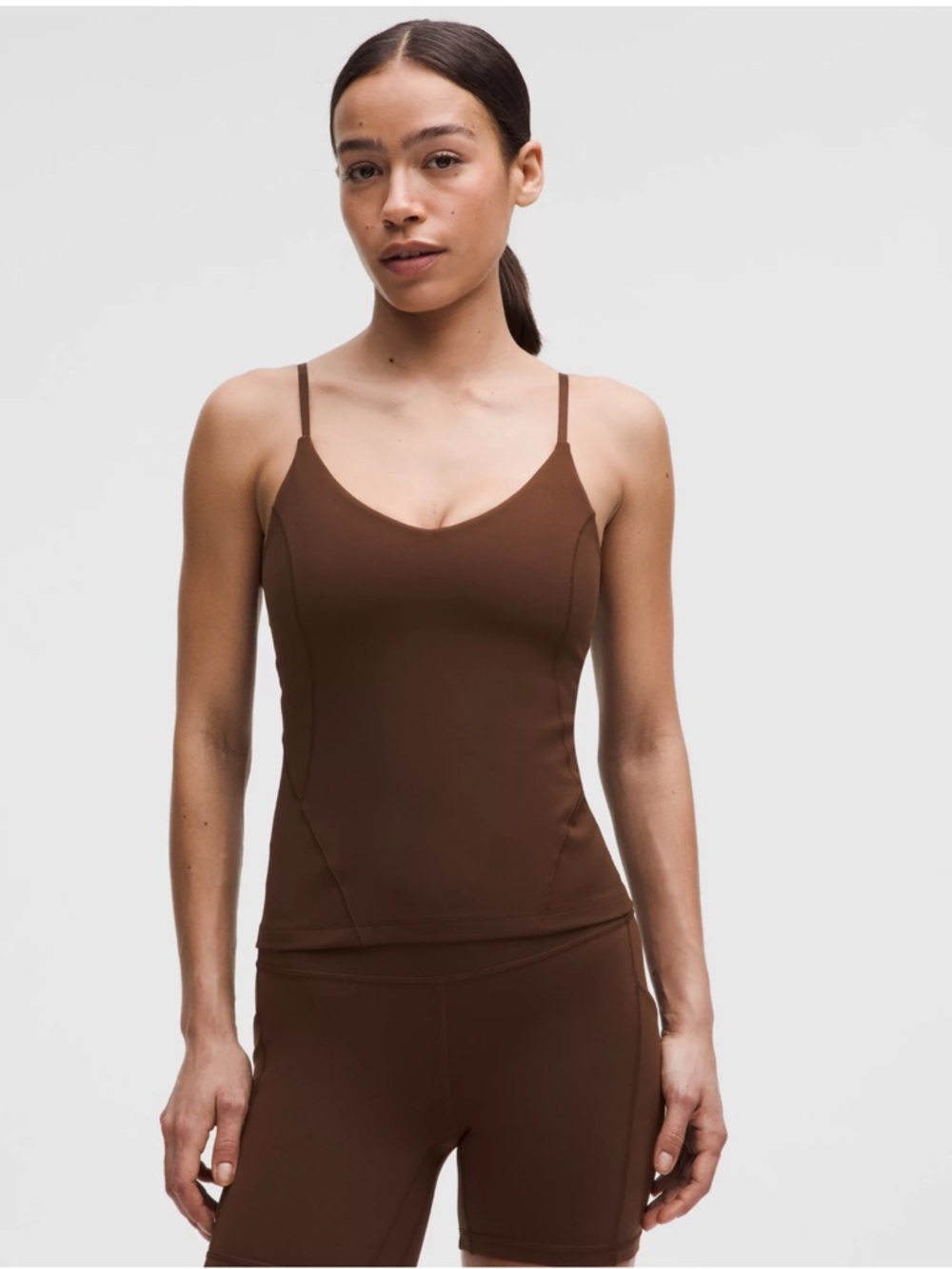 lulu align tank cropped espresso LW1FNQS